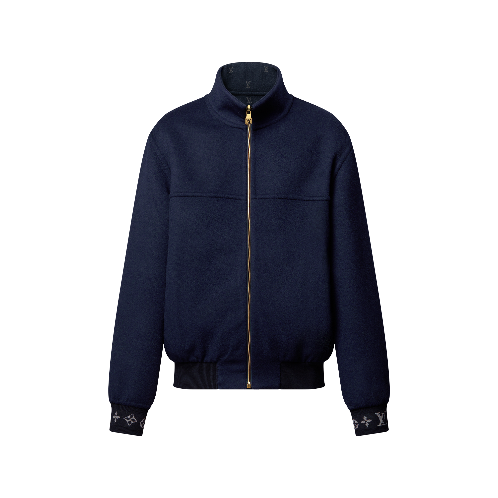 Louis Vuitton ネイビー ブルゾン LV Blason Double Face Wool-Silk Blend Reversible Blouson - For Men